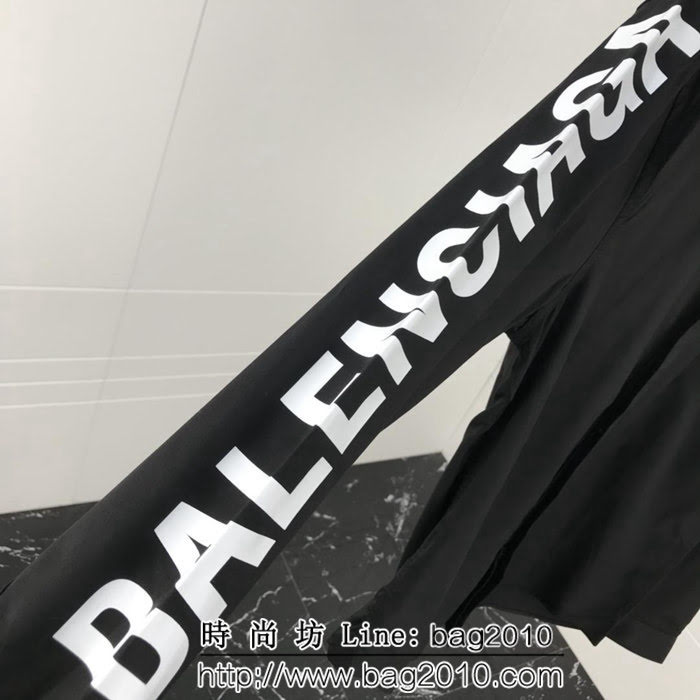 BALENCIAGA巴黎世家 18ss秋冬新款 胸前弧形字母印花logo 百搭襯衣 情侶款 ydi1447